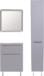 Style Line Тумба с раковиной Бергамо Мини 60 серая Люкс антискрейтч Plus – фотография-9